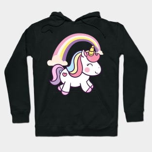 Cute Unicorn With Rainbows Hoodie